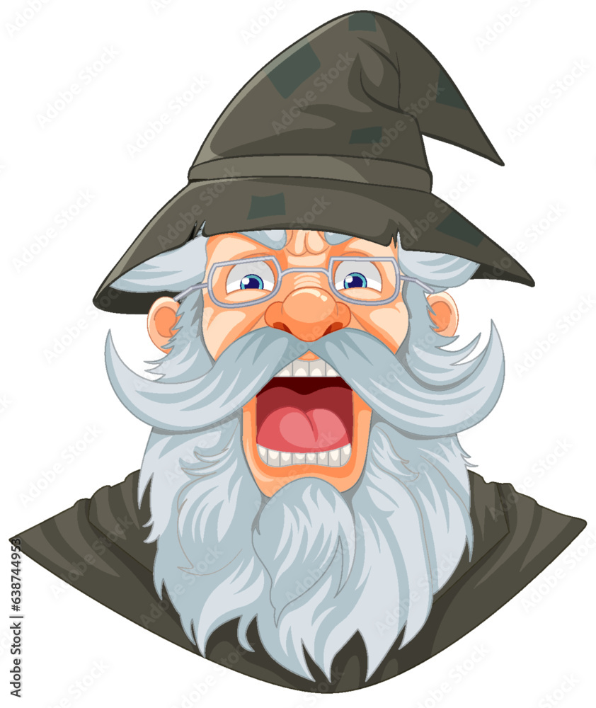 Angry Old Man in Wizard Hat