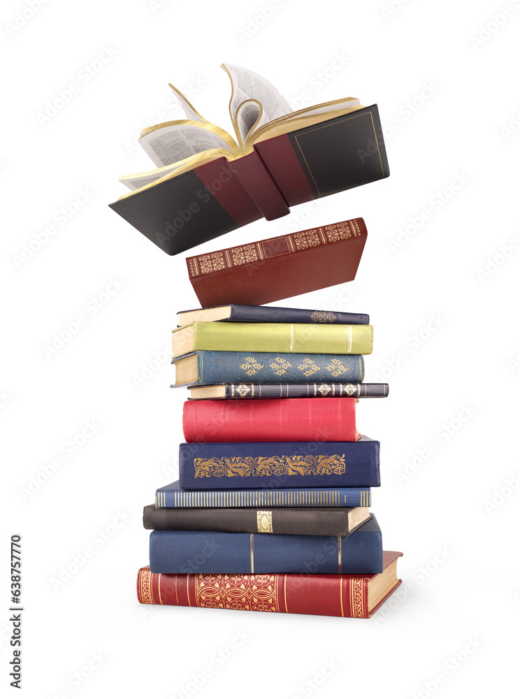 composition of books on white background 10