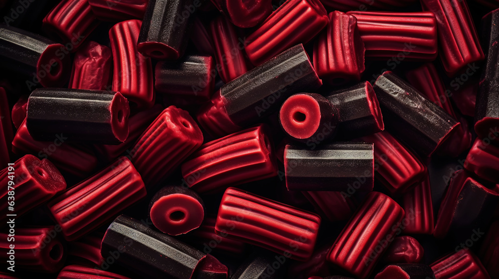 Licorice candies mix background. Sweet tasty backdrop. Generative AI