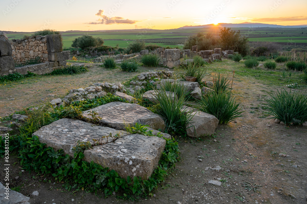 Captivating remnants of ancient civilization Volubilis, Morocco. These well-preserved ruins transpor