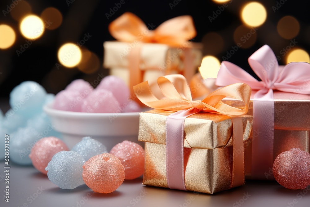 Colorful background with festive sweets.