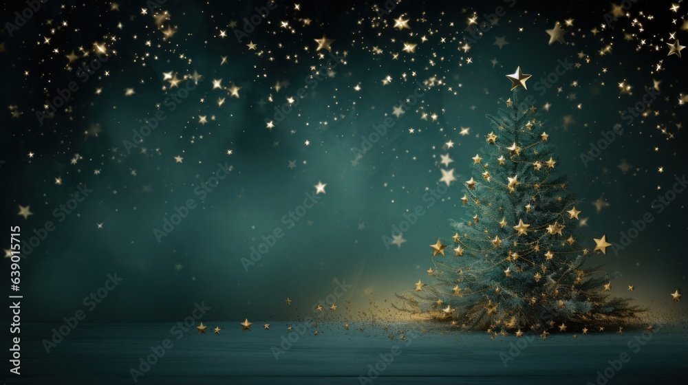 Holiday background with Christmas tree