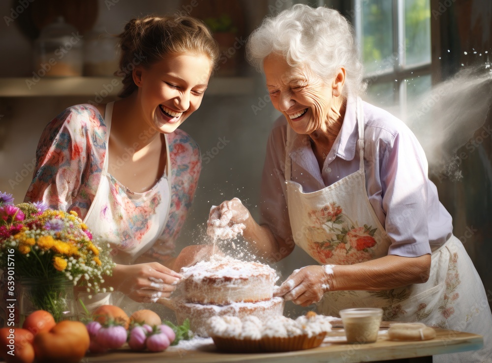 Two women in kitchen