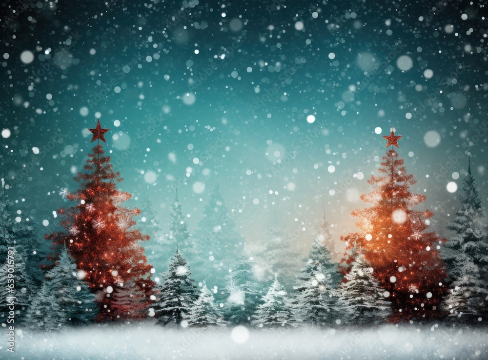 Holiday background with Christmas tree