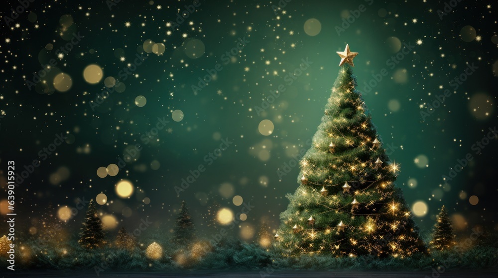 Holiday background with Christmas tree