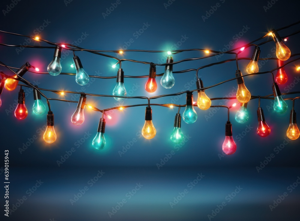 Colorful Christmas lights background