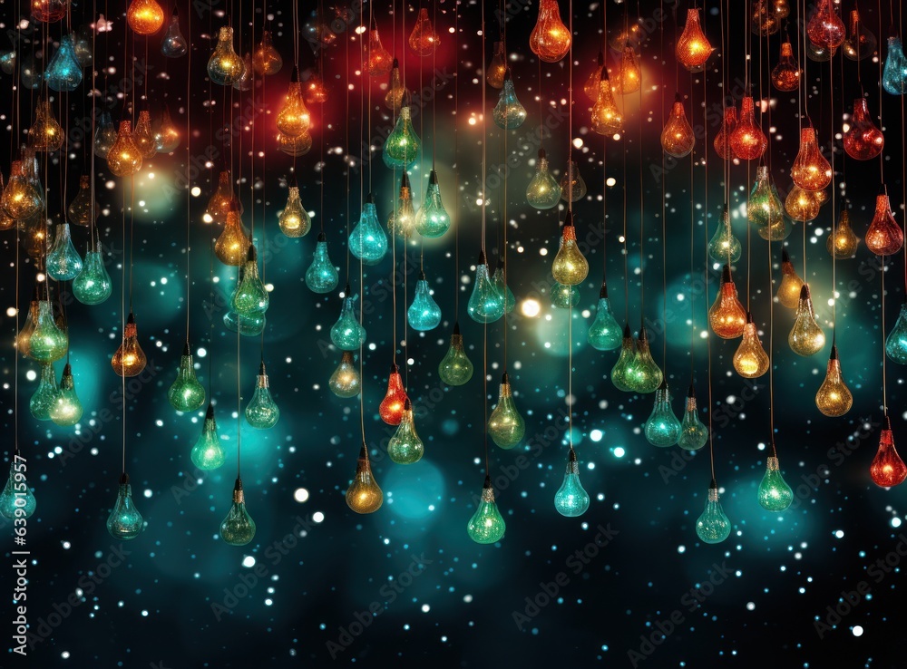 Colorful Christmas lights background