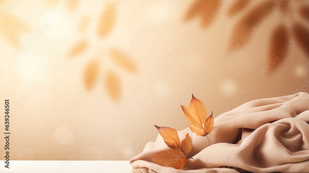 Autumn beige cozy background