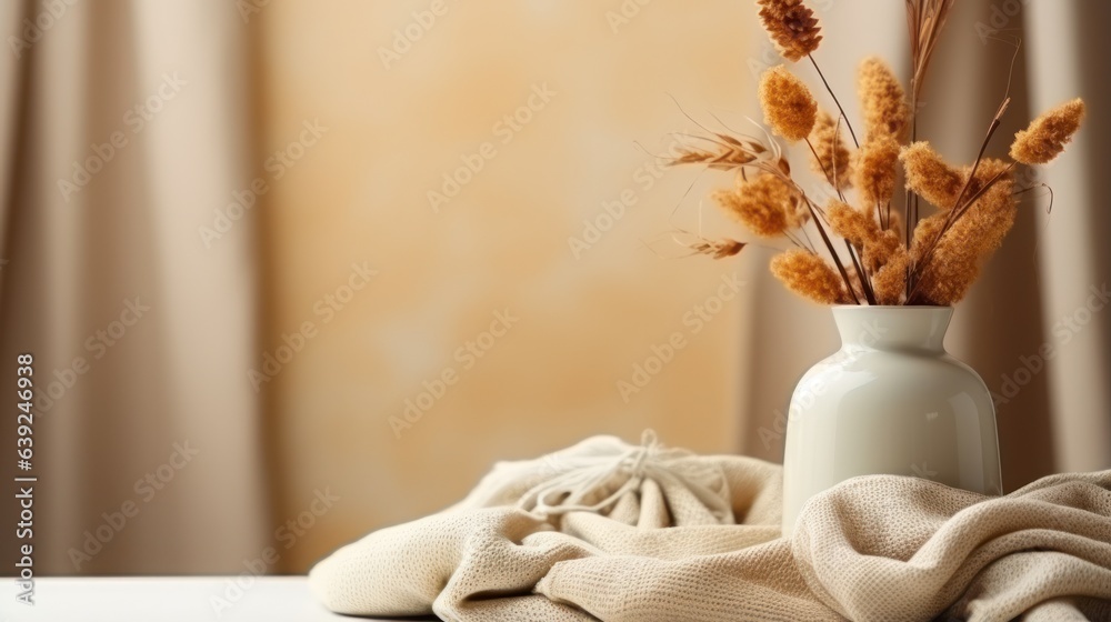 Autumn beige cozy background