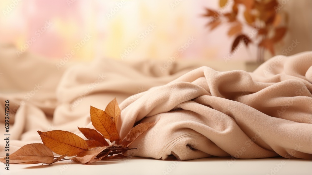 Autumn beige cozy background