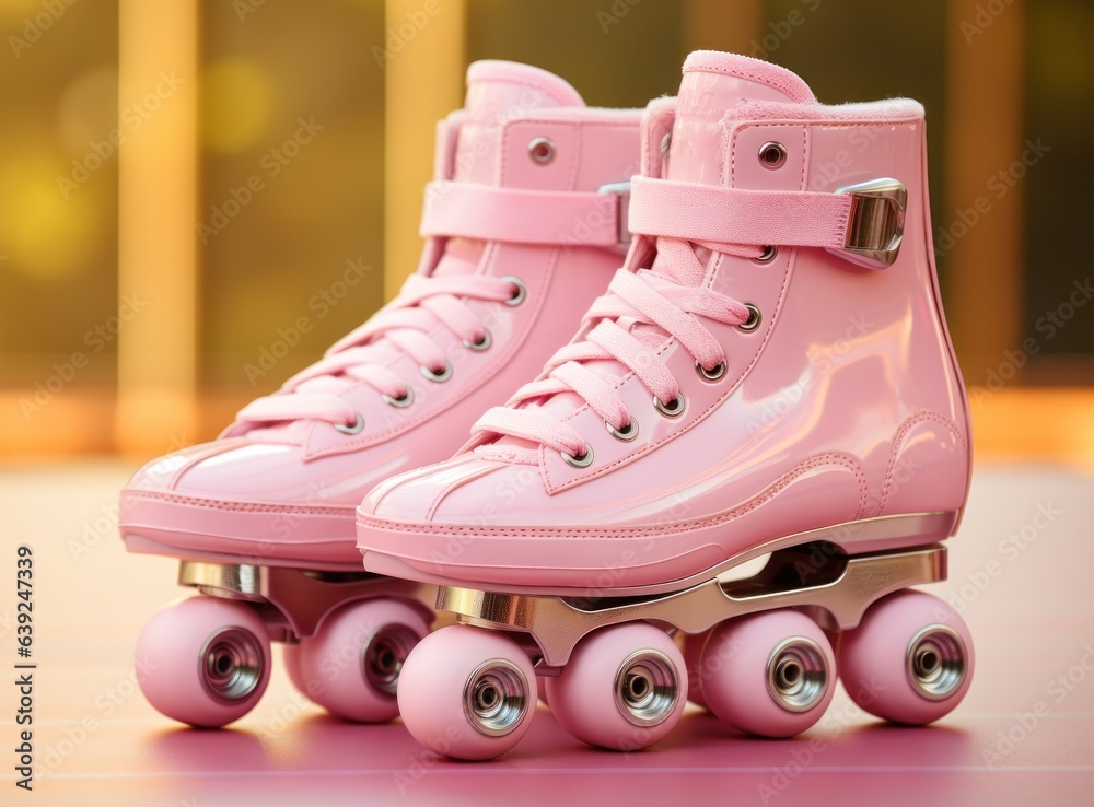 Pink roller skates