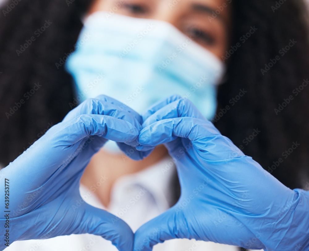 Heart, hands and doctor at hospital with thank you, support and hope for medical recovery closeup. Z