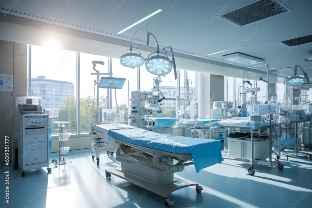 Photo of a fully equipped hospital room with state-of-the-art medical equipment