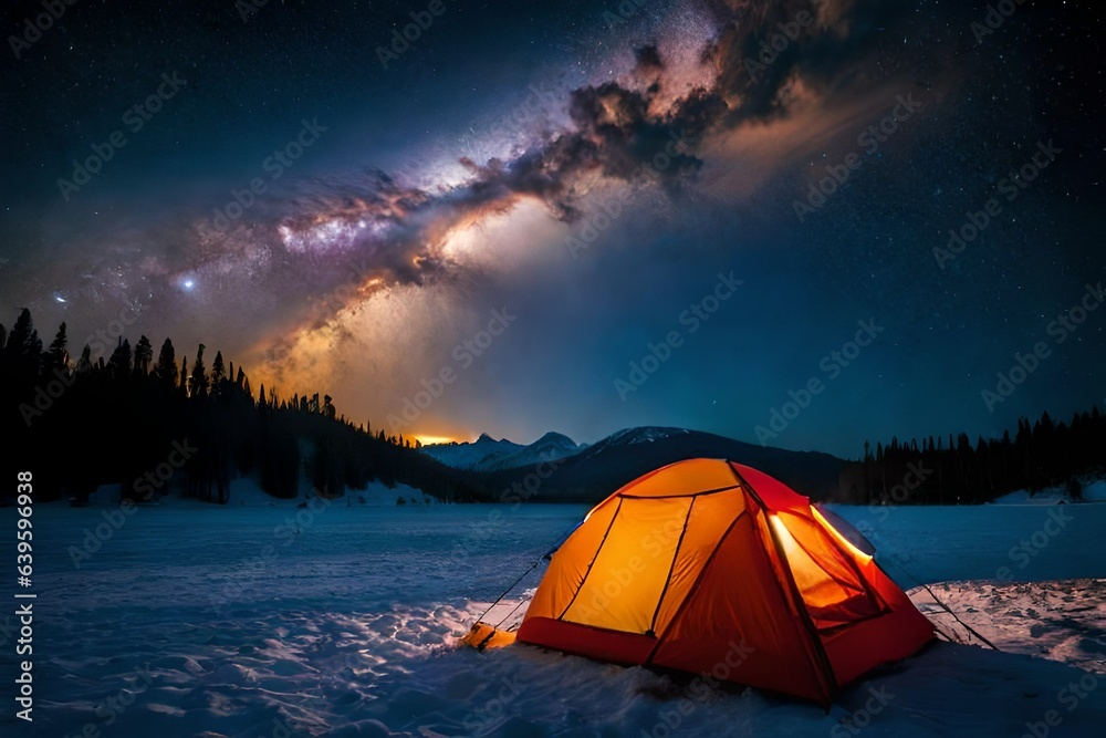 camping in the night