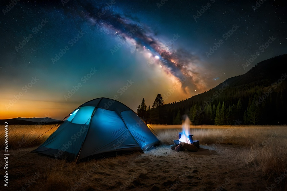 tent at night