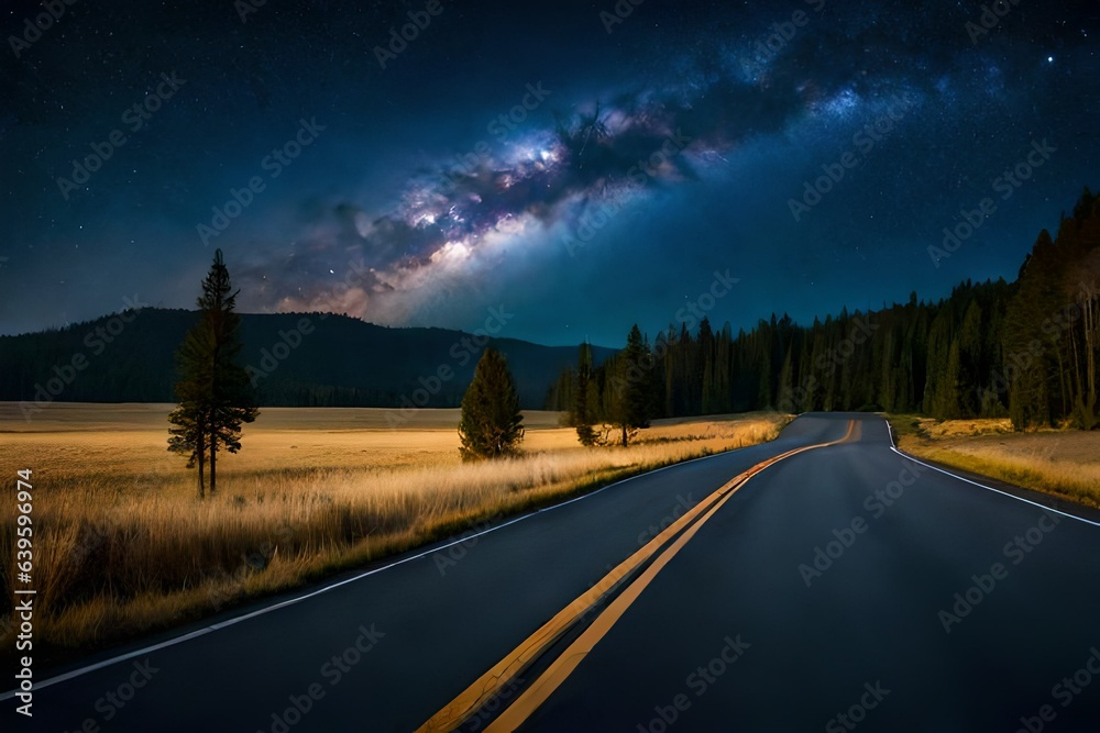 road in the night