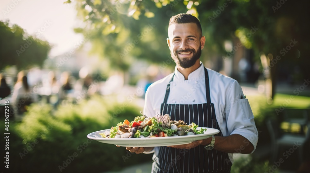 the chef serves delicious food. Generative AI