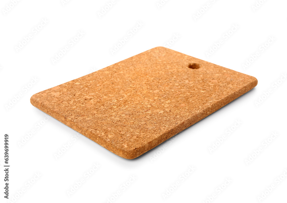 Cork table coaster isolated on white background