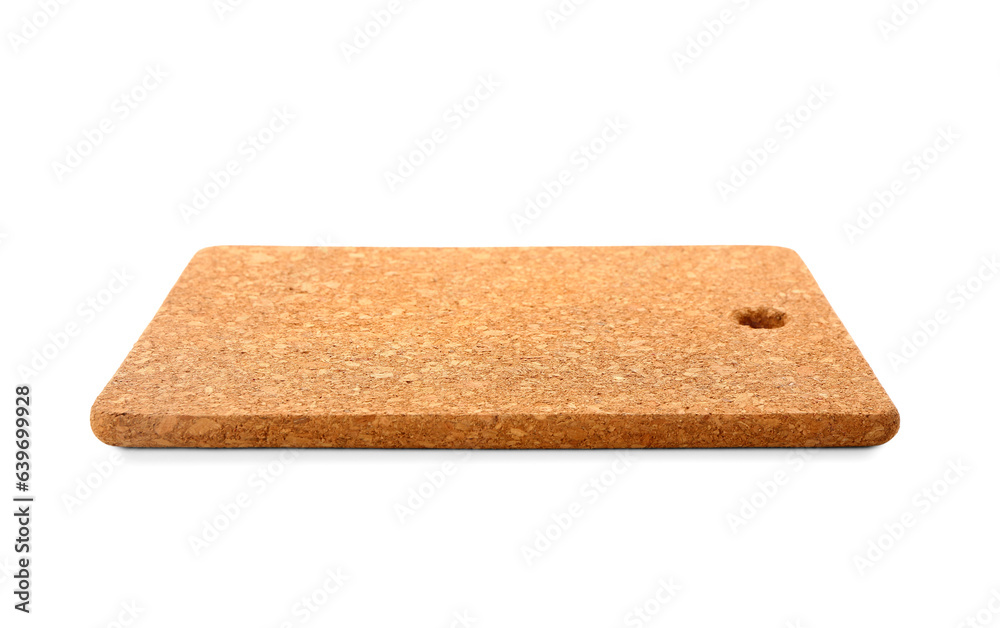 Cork table coaster isolated on white background