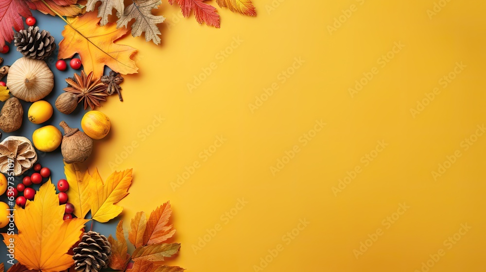 autumn background with leaves and space for text