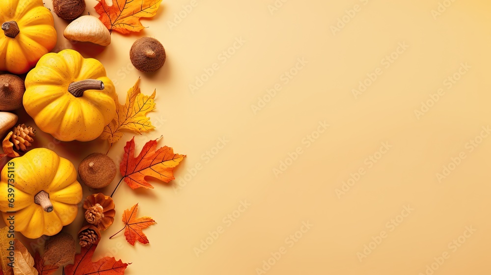 autumn background with leaves and space for text