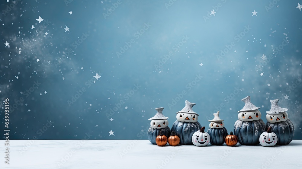 christmas card with pumpkin snowman and space for text