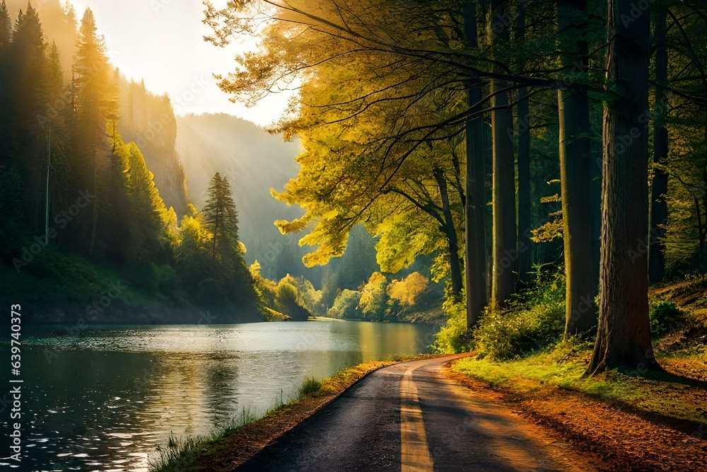 misty morning in the forest