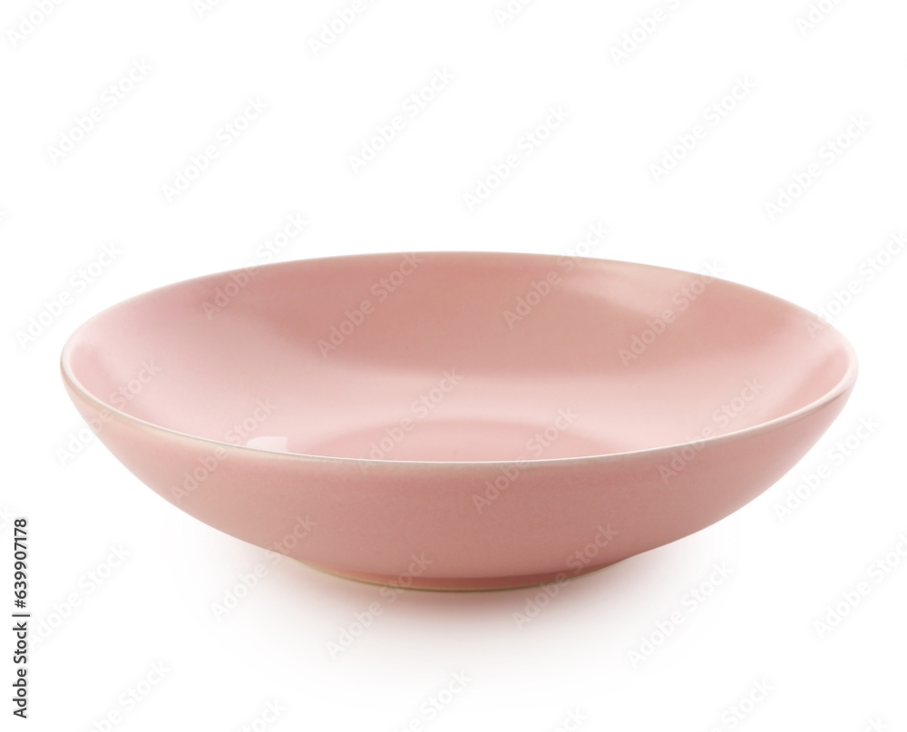 Pink bowl isolated on white background