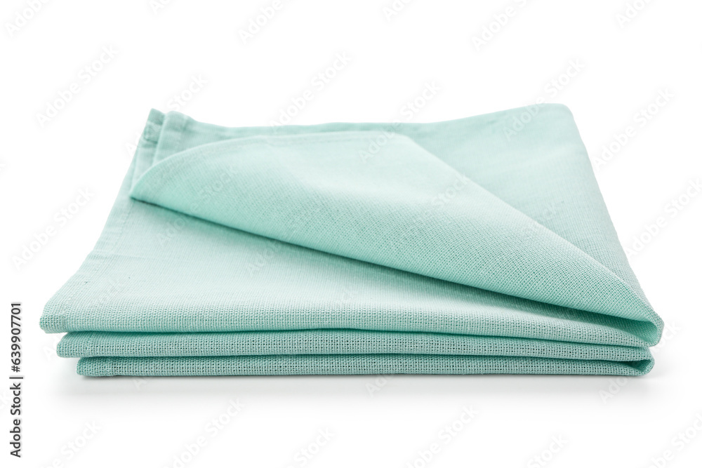 Folded clean napkins isolated on white background