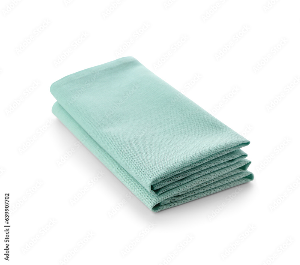 Folded clean napkins isolated on white background