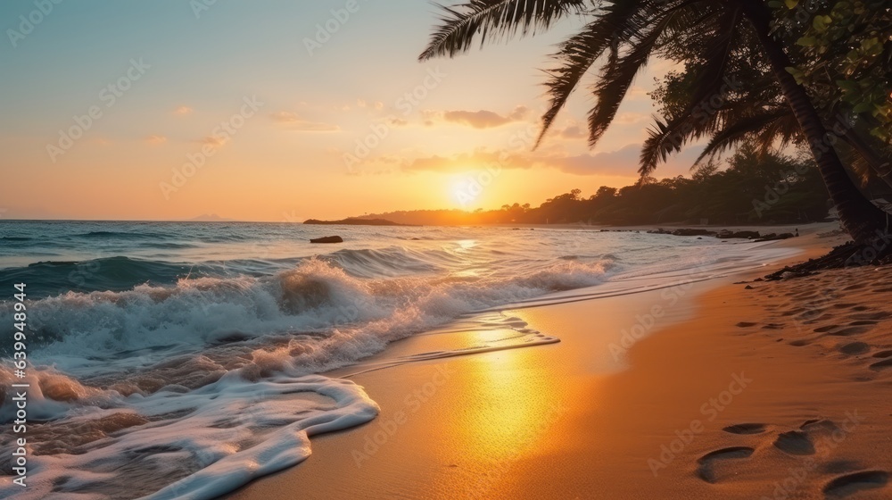 Beautiful tropical ocean coast, deserted