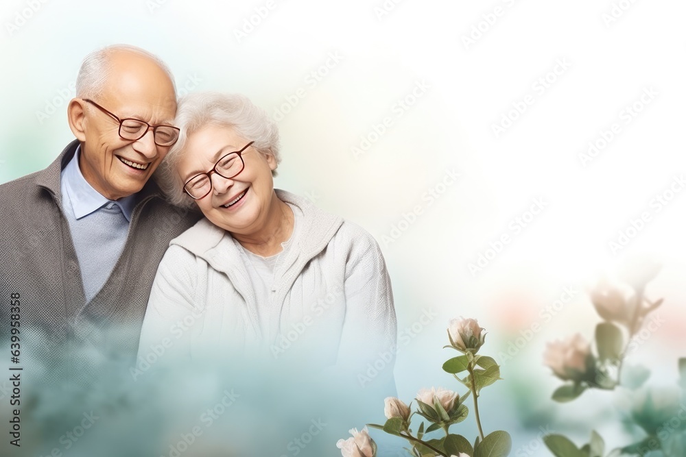 Romantic photo, a couple of pensioners in love