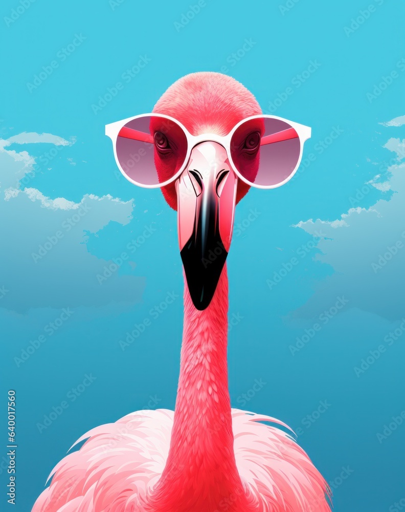 Pink flamingo poster