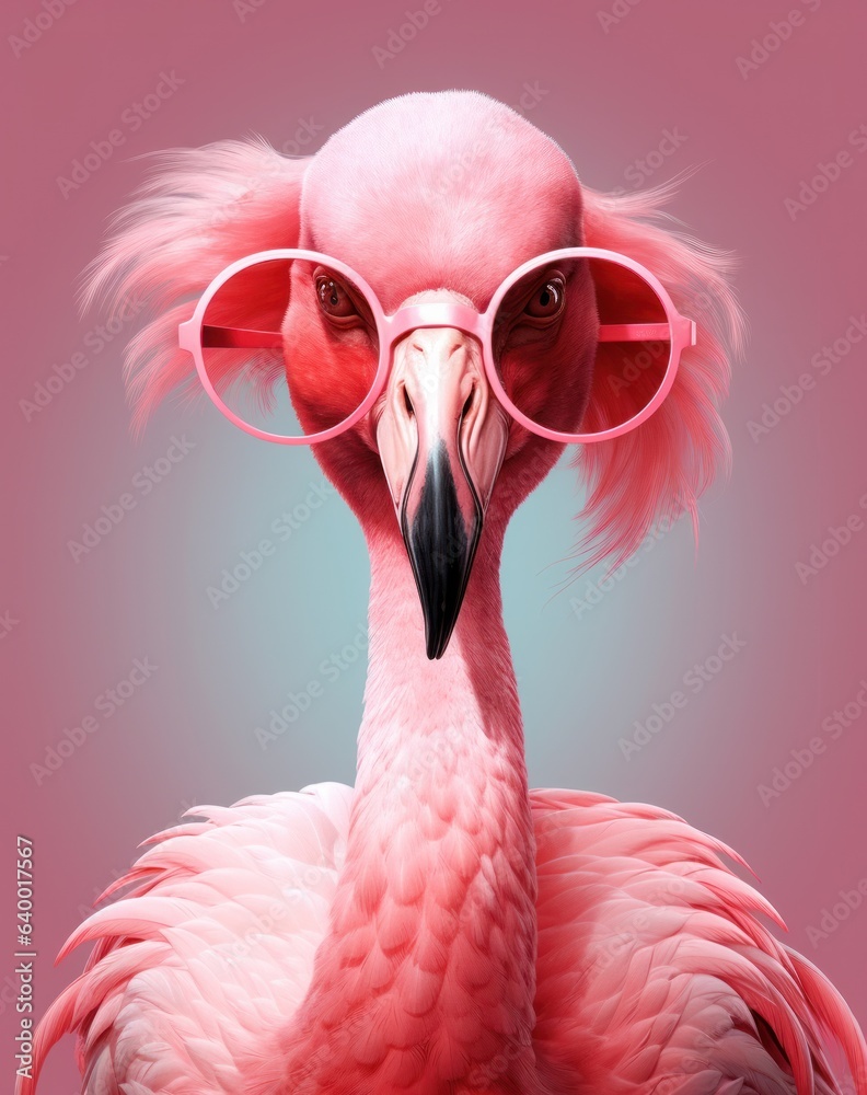 Pink flamingo poster