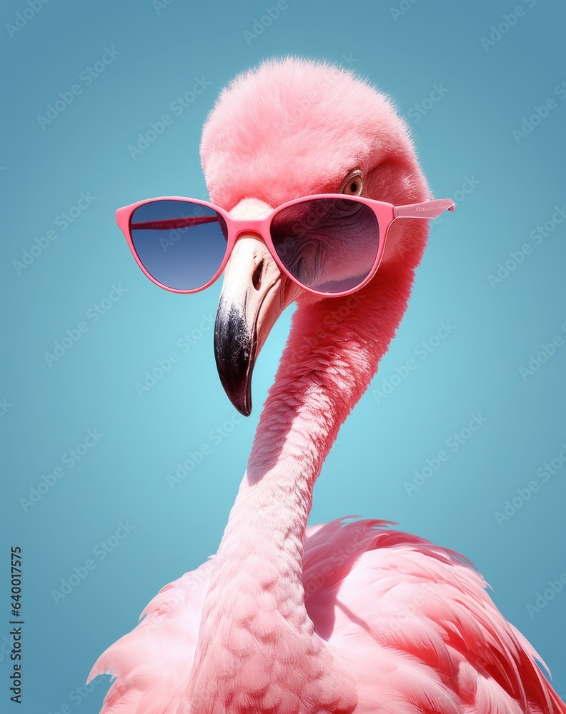 Pink flamingo poster