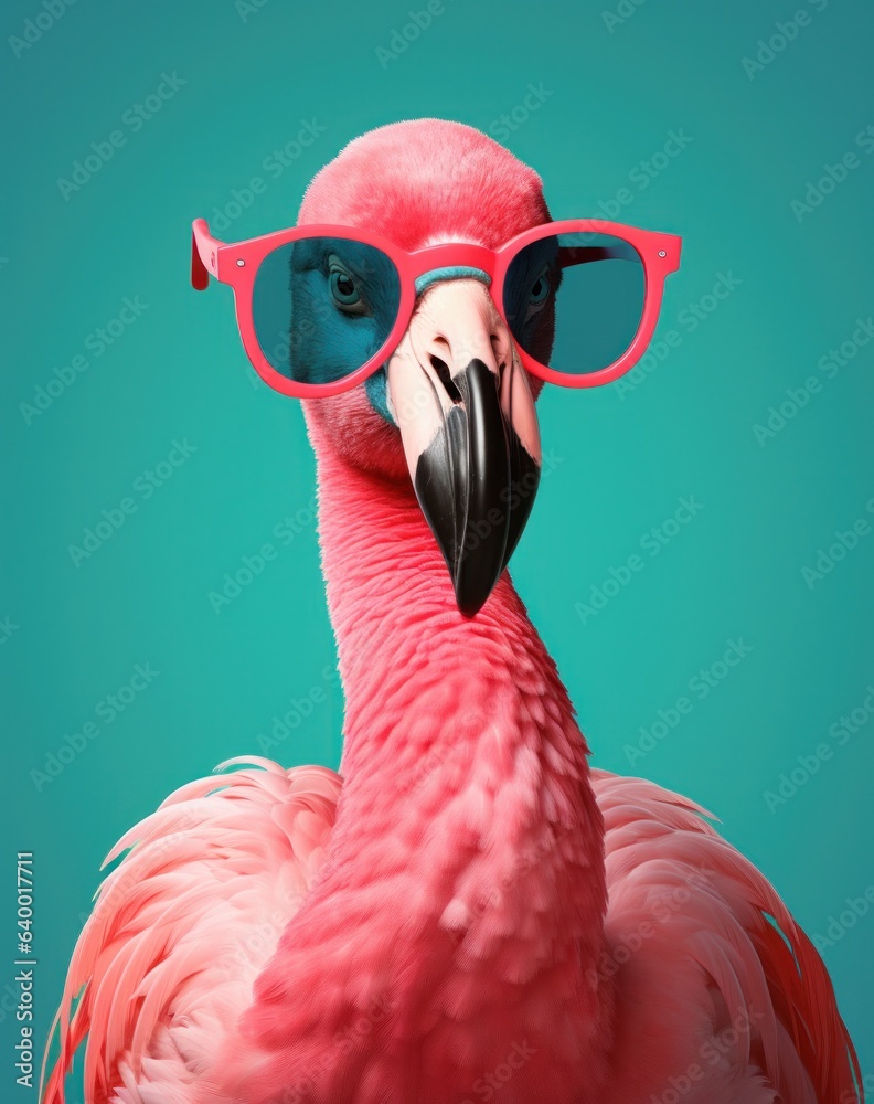 Pink flamingo poster