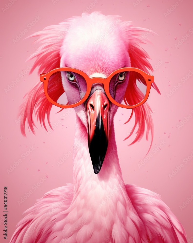 Pink flamingo poster