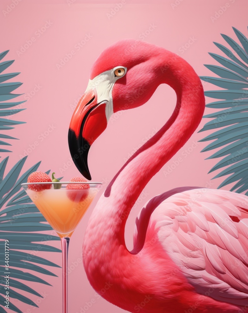 Pink flamingo poster