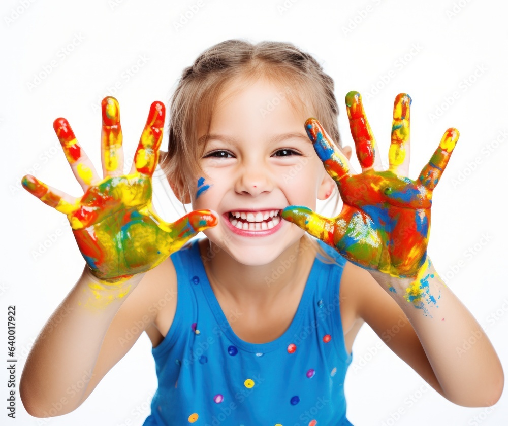 Young girl with paints