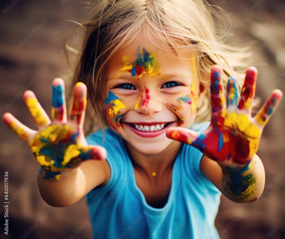 Young girl with paints