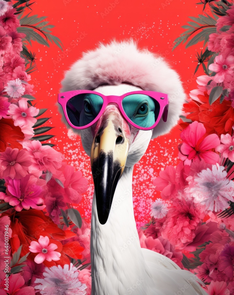 Pink flamingo poster