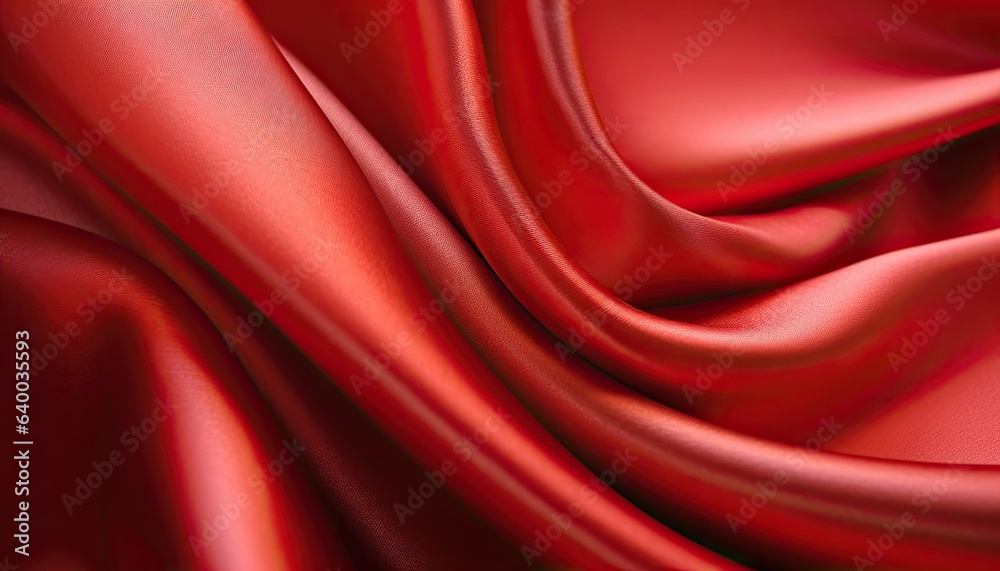 Red satin or silk fabric texture background.