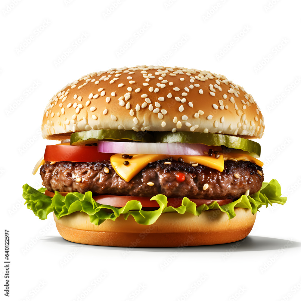 hamburger isolated on white