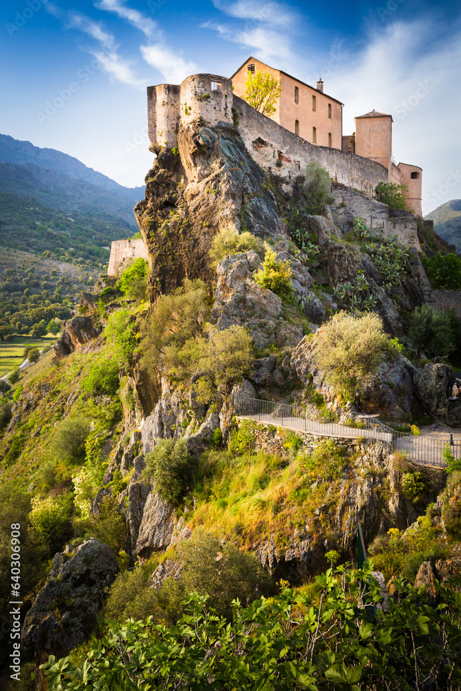 The medieval citadel of Corte in Corse, France