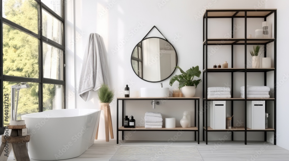 Modern restroom with bathtubs and vanities, Property Interiors.