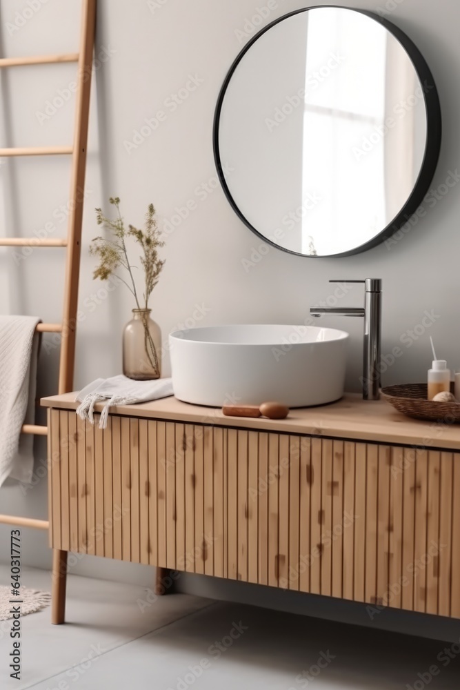 Property Bathroom Interiors, Modern of bathroom with sink bowl and mirror.