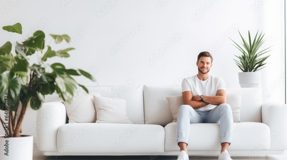 This hyper-realistic stock image beautifully captures a person in a serene moment, comfortably seate