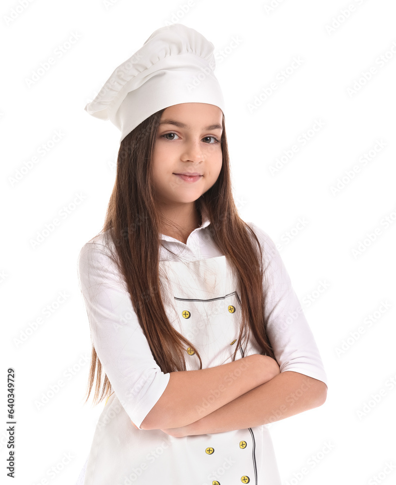 Little baker on white background