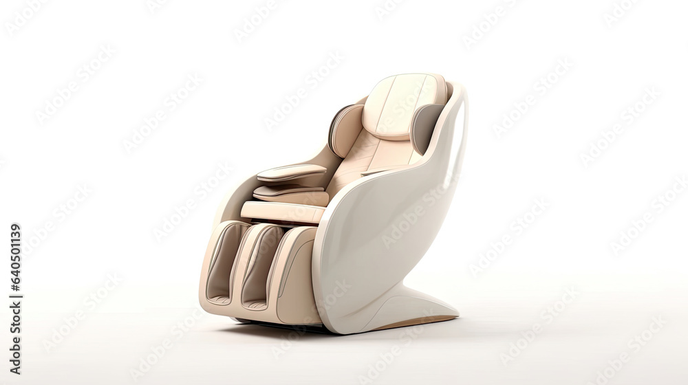 A Modern massage chair isolated on white background. electric massage chair. Generative Ai