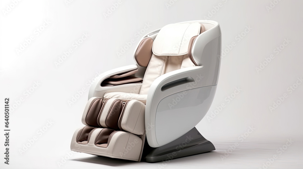 A Modern massage chair isolated on white background. electric massage chair. Generative Ai